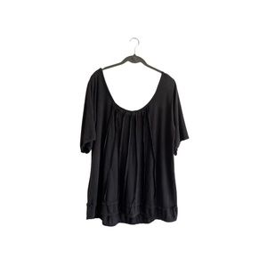 Pol Oversized Top with Pleated Detail and Back Zipper, Size Large